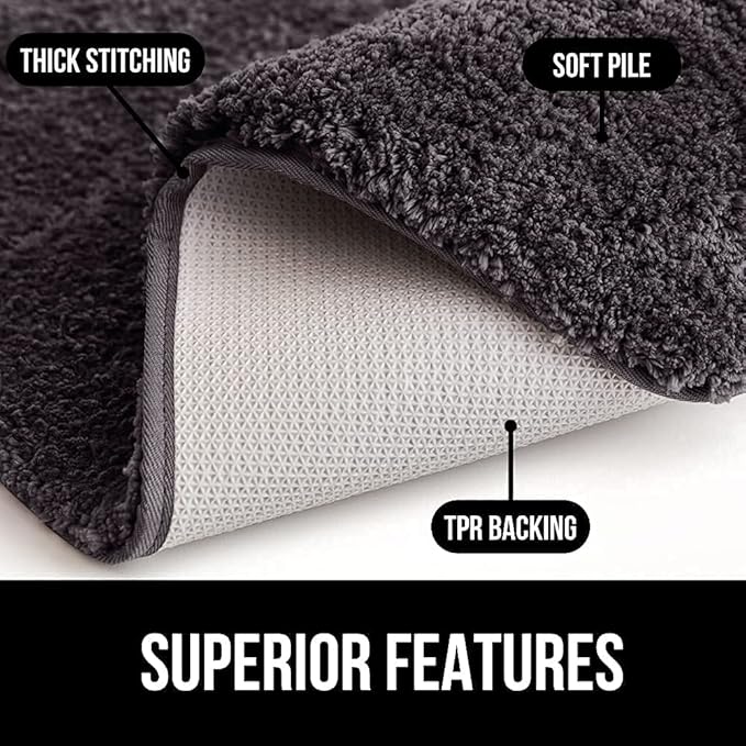 Blue & Ivory Moroccan Diamond Carpet – Soft Microfiber with Anti-Skid Rubber Backing