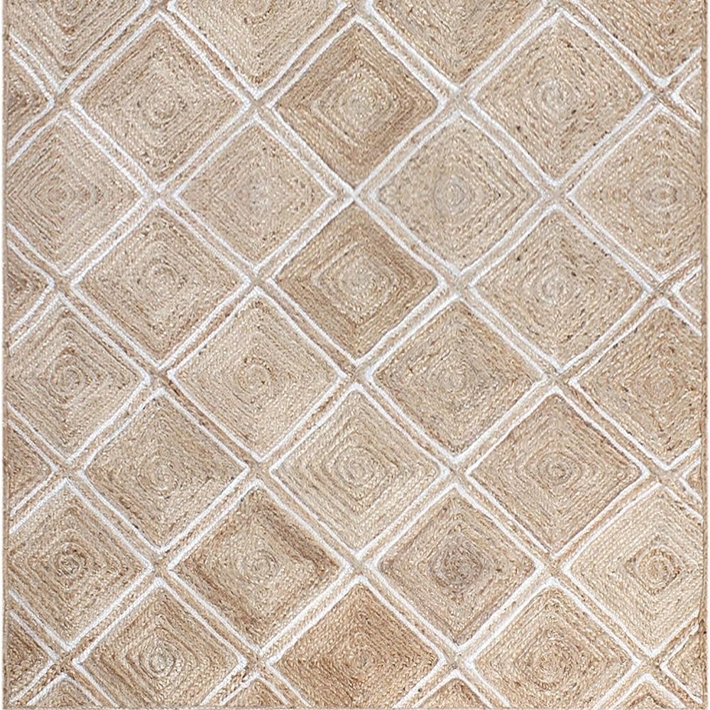 Kashyapa Rugs Collection-Natural jute Diamond Design Rug.
