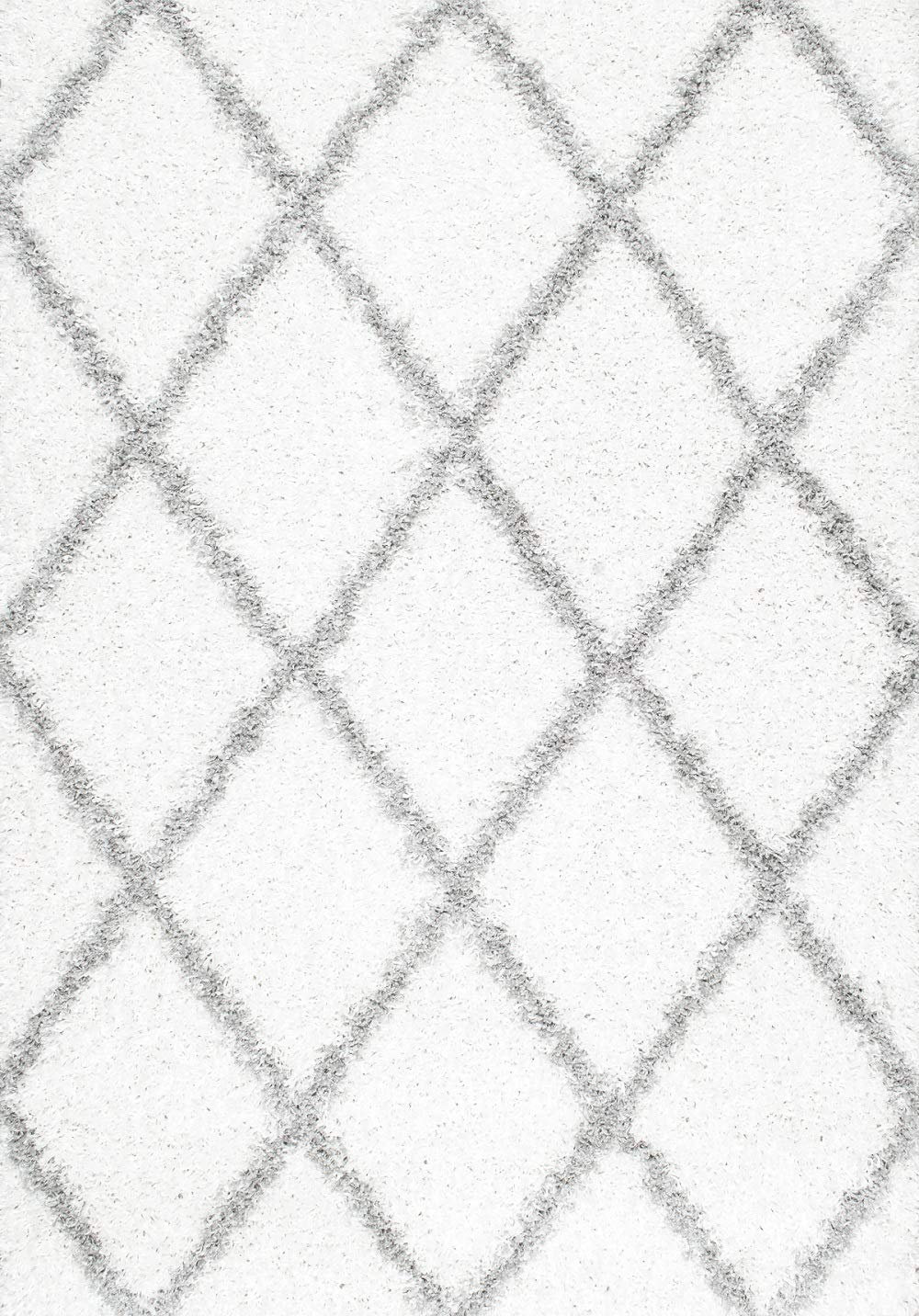 Handmade tufted Microfiber Living Room Soft Carpet. Color- Ivory With Grey Line