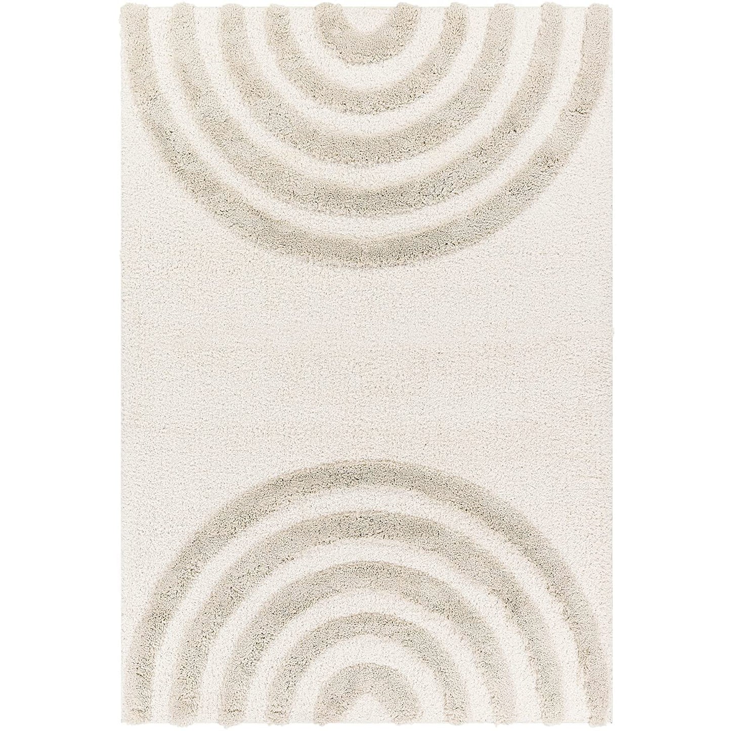 Beige with Ivory Extra Soft Luxury Area Rug Fluffy Carpet Living Room, Bed Room childroom Shag Carpet and Hall