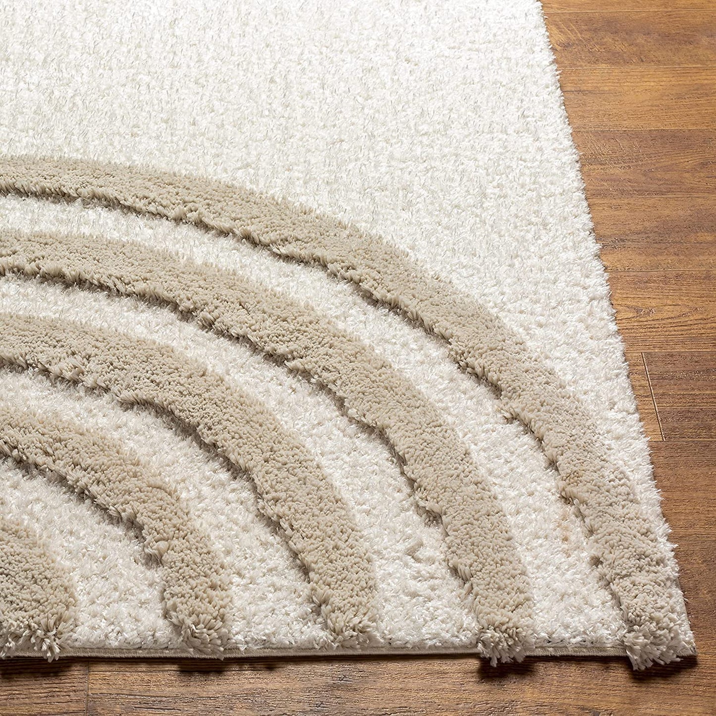 Beige with Ivory Extra Soft Luxury Area Rug Fluffy Carpet Living Room, Bed Room childroom Shag Carpet and Hall