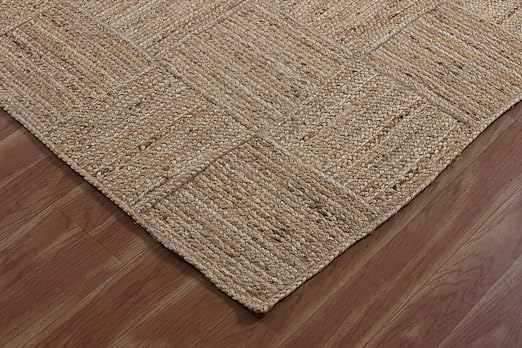 Kashyapa Rugs Collection-Natural jute Cross Area Rug.