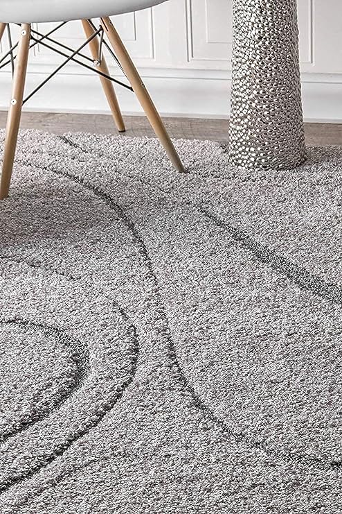 Silver Grey Super Soft Microfiber Silk Touch Loom Tufted Shaggy Rug.
