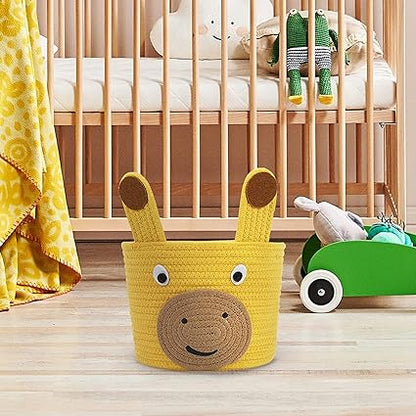 Kashyapa Rugs Collection - Animal Storage Basket for Kids, Giraffe Rope Storage Basket for Baby Diaper, Stuffed Animal Storage Bin Rope Basket for Kids Toy, Baby Laundry Baskets (Giraffe)
