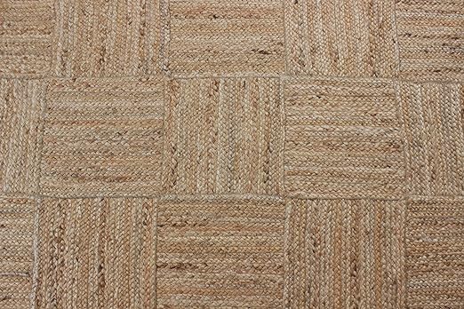 Kashyapa Rugs Collection-Natural jute Cross Area Rug.