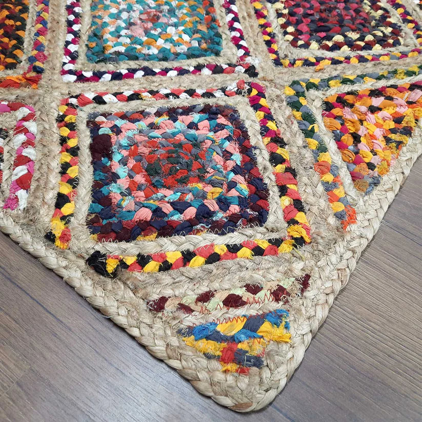 Natural Jute & Cotton Chindi premium design Rugs