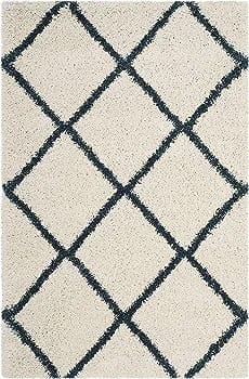 Premium Soft Micro Ivory and Grey Carpet Cross Design