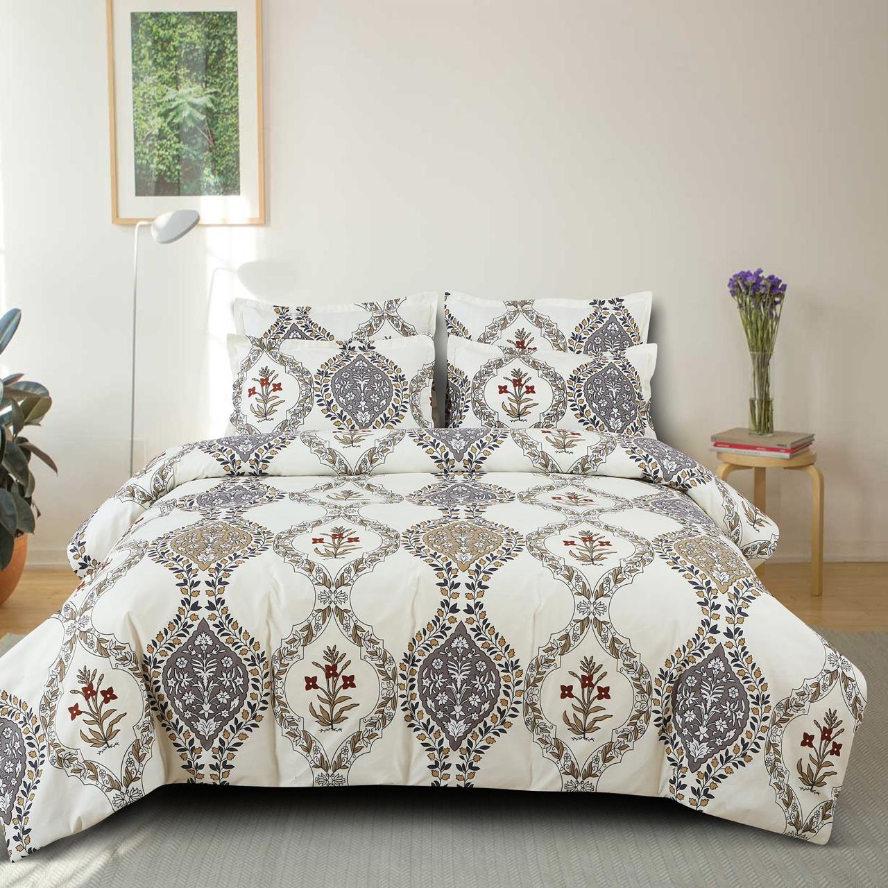 Kashyapa Rugs Premium Cotton Moroccan Boss π₯ Fitted Bedsheet β Double Bed Size with 2 Pillow Covers