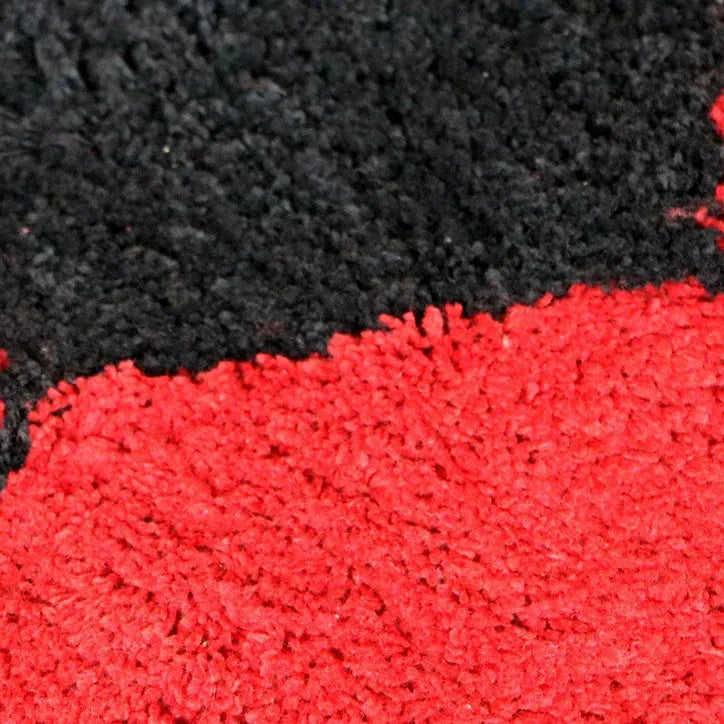Red Football Modern Design - Premium Soft Latest Round Shaggy Rug