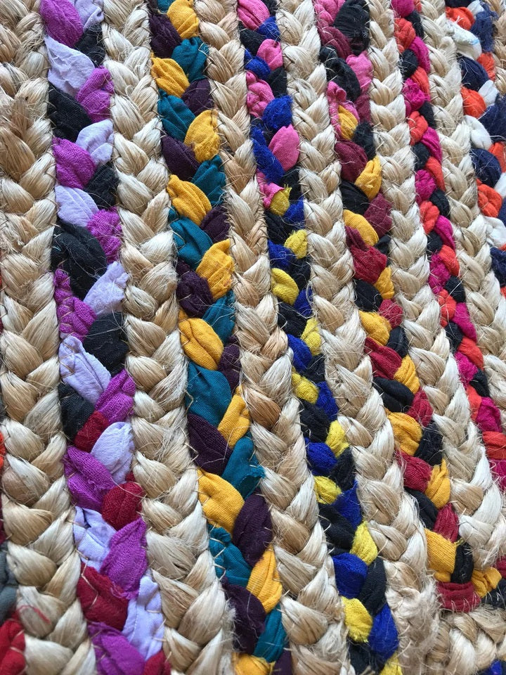 Multi colours Pattern Jute Area Rug.