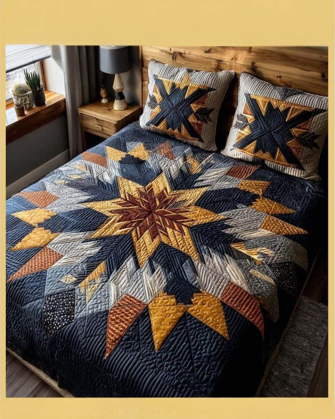 Premium 7D Quilted Vision King Size Bedsheet Set 108x108 Inches with 2 Pillow Covers