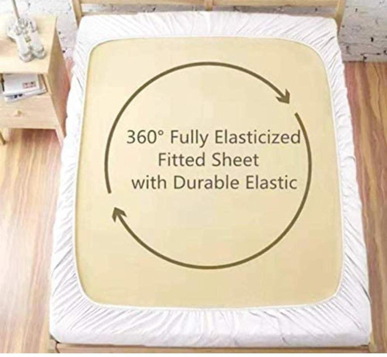 Kashyapa Rugs Premium Cotton White Peacock 🦚 Fitted Bedsheet – Double Bed Size with 2 Pillow Covers
