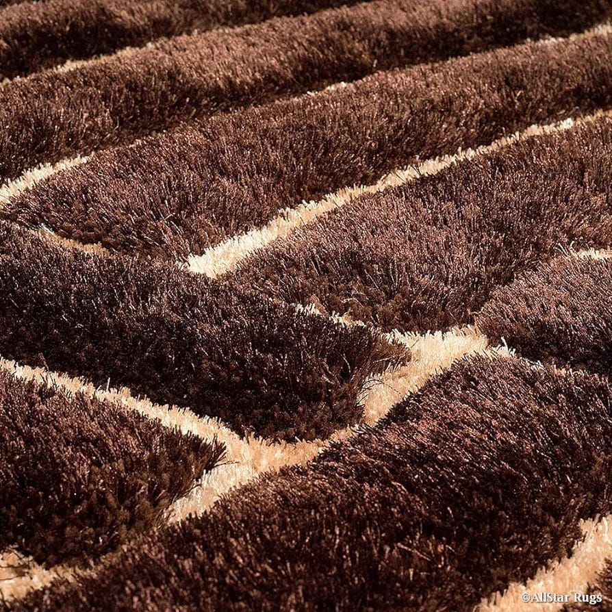 Coffee with Beige 3D Cut Classical Look Modren Area Rug.