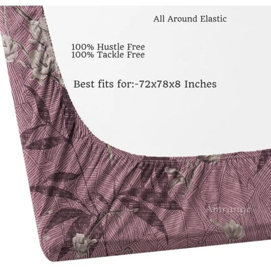 Kashyapa Rugs Premium Cotton Red Wine Fitted Bedsheet β Double Bed Size with 2 Pillow Covers