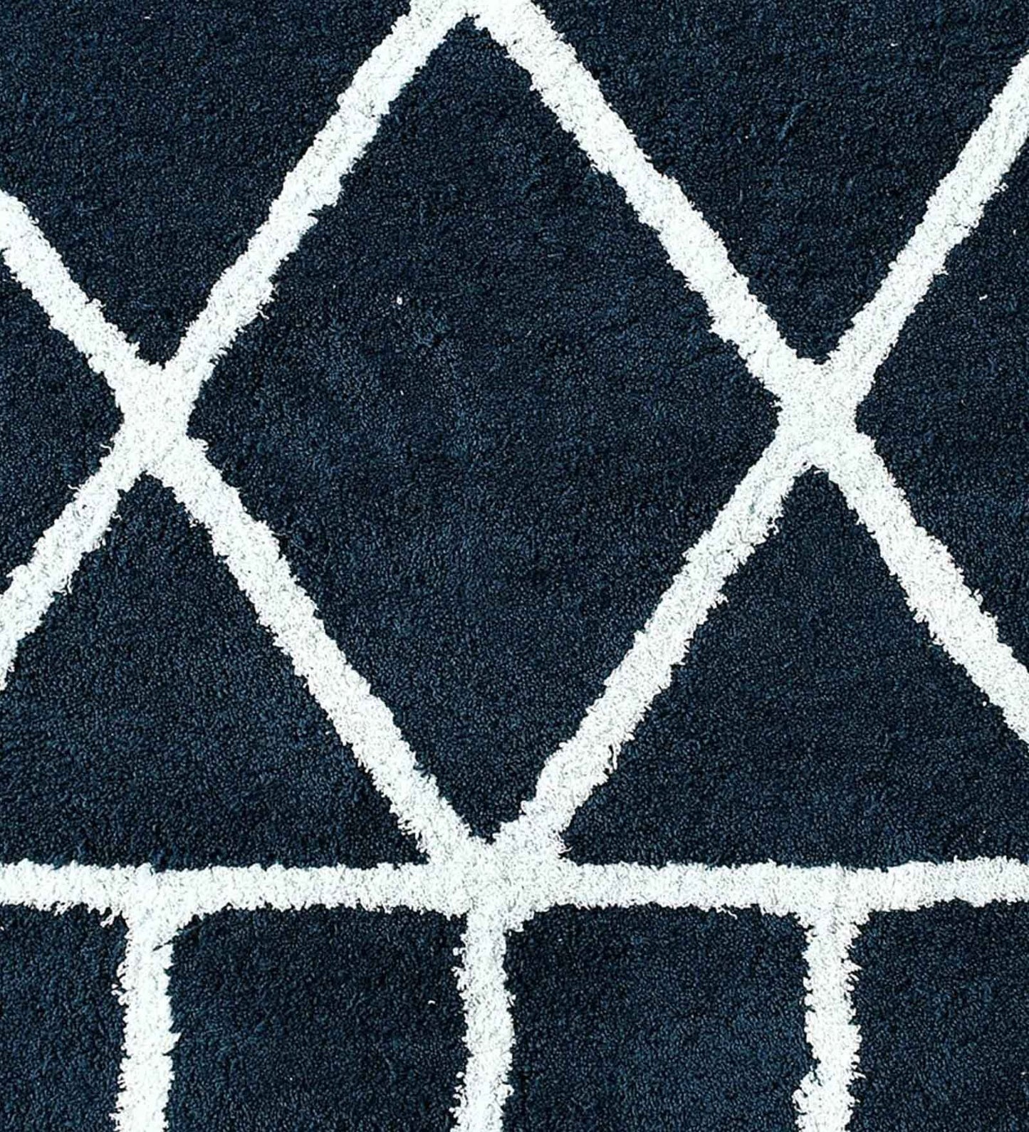Micro Blue and Ivory Design Cross Diamond Luxury Carpets.