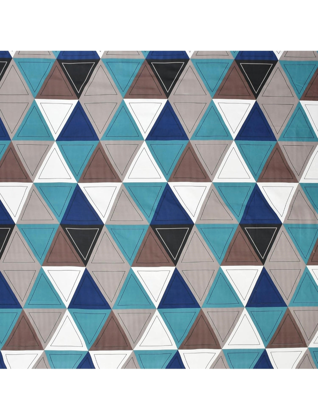 Kashyapa Rugs - π Multi Colours Triangle π Cotton Fitted Bedsheet Double Bed Size ( 1 Bedsheet + 2 Pillow Covers )