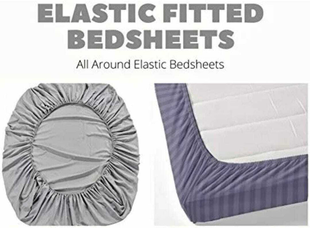 Kashyapa Rugs Premium Glace Cotton Fitted Bedsheet β Double Ded Size with 2 Pillow Covers