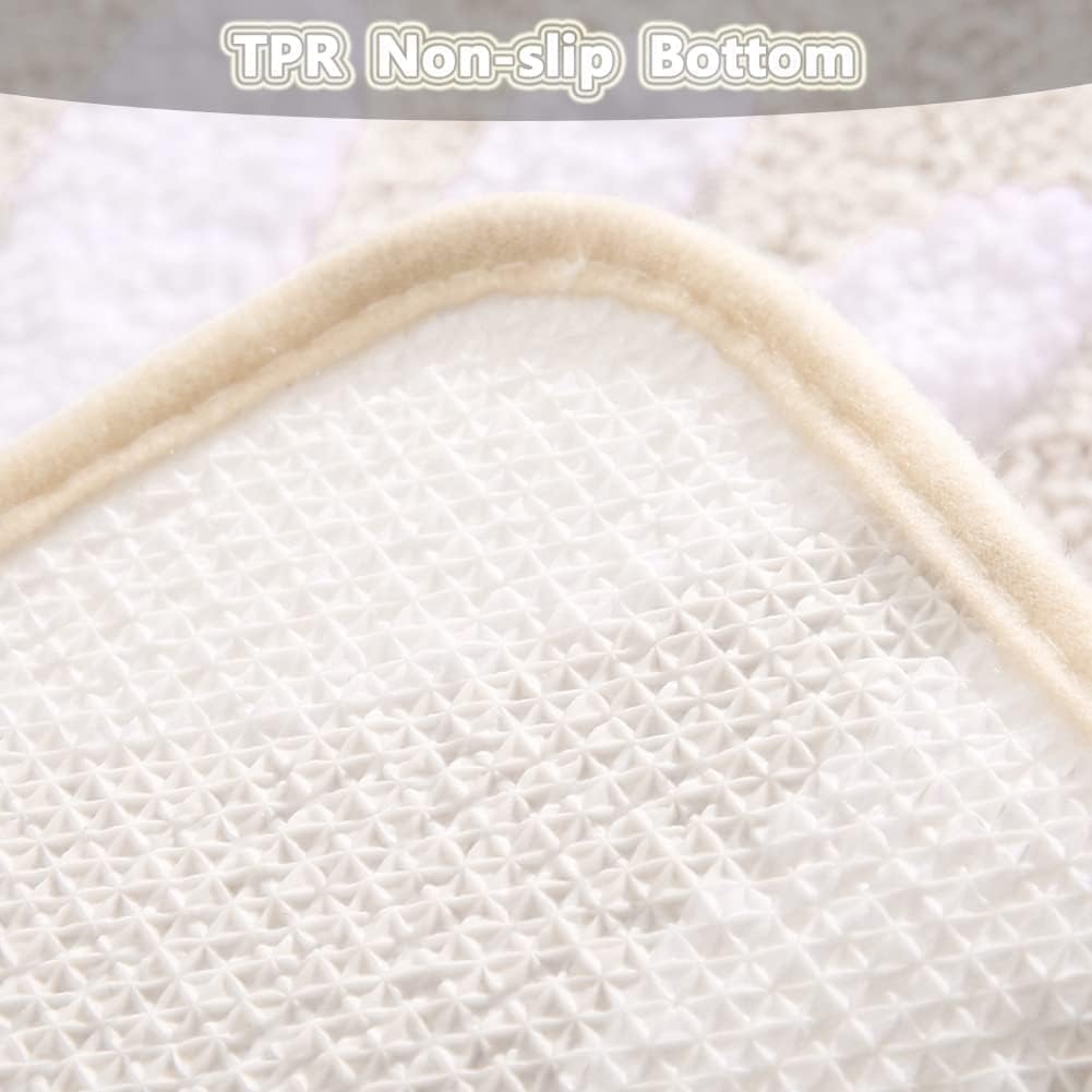 Affordable Mat for Floor Coffee & Beige Super Soft Microfiber Door Mats for Home & Office. pack of 1 Pcs.