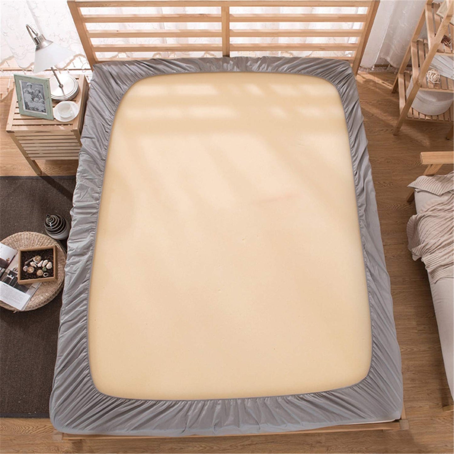 Kashyapa Rugs- Premium Glace Cotton π¦ Butterfly Design π Fitted Bedsheet β Double Bed Size with 2 Pillow Covers