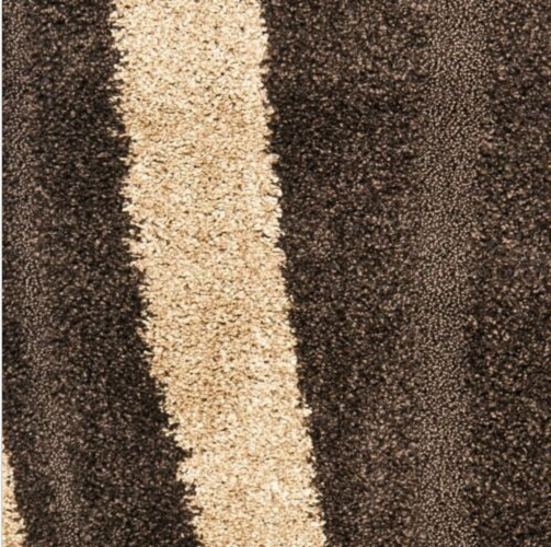 Coffee With Beige Shaggy Rug For Soft touch Microfiber Hand tufted Carpet