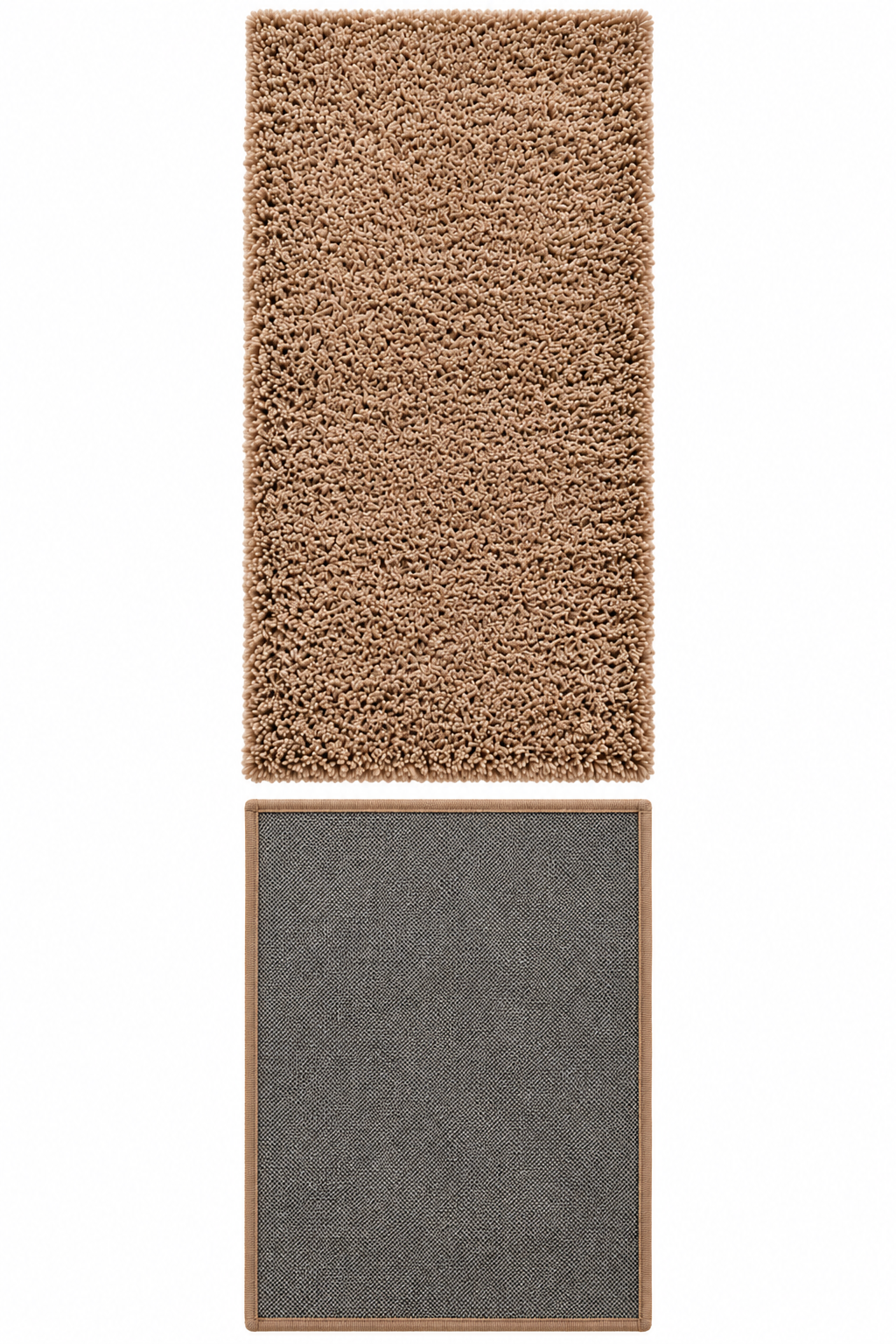 Brown 2 inch long pile Plain Beautiful Premium Microfiber Bedside Runner -  Soft Feel, Anti-Skid  Backing
