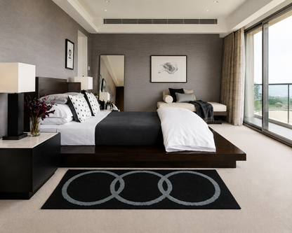 Black and Grey Beautiful Premium Microfiber Bedside Runner