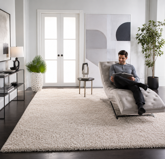 Extra Soft Multi Color Carpet – 2 Inch Pile for Living Room – Plush Feel with Anti-Skid Rubber Backing