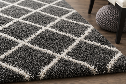 Dark Grey & White Premium Microfiber Runner – Soft Feel, Anti-Skid Rubber Backing