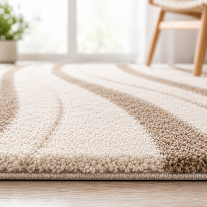Ivory with Beige Beautiful Premium Micro Runner. Anti skid Rubber Baking Carpet