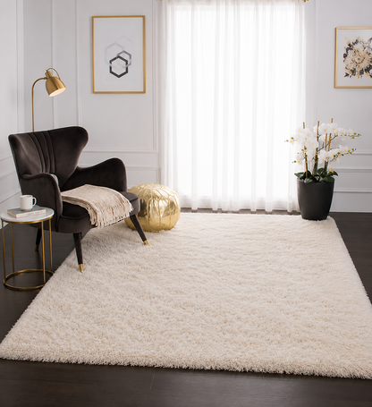 Micro Plain Cream Colour 2-Inch Pile Soft Carpet – Soft Feel with Anti-Skid Rubber Backing