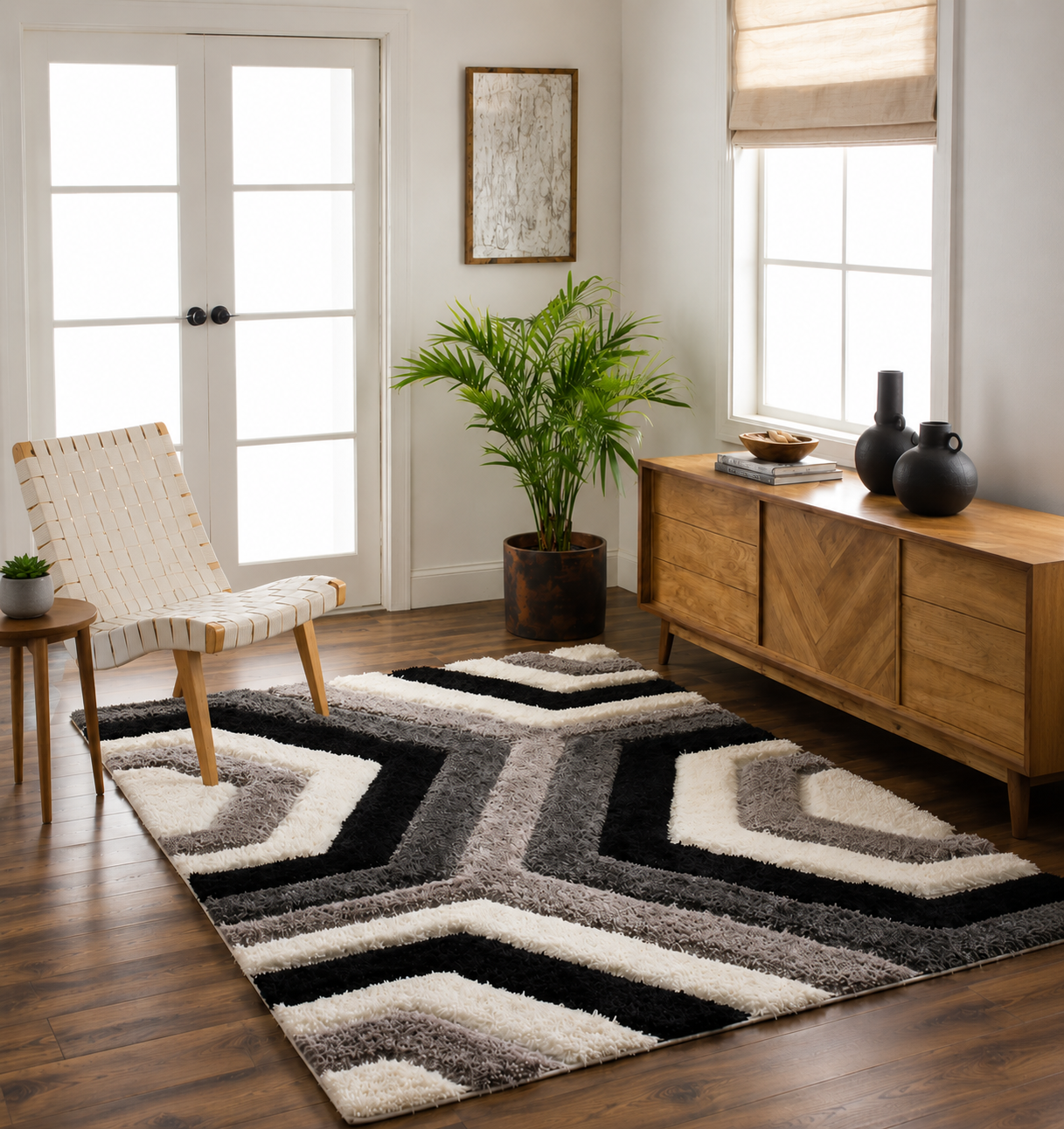 Multi Colour 3D Stylish Premium Modern Shaggy Carpet.