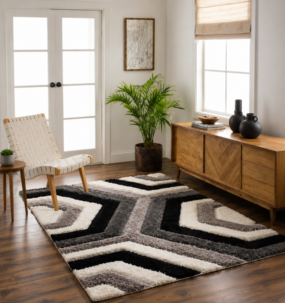 Multi Colour 3D Stylish Premium Modern Shaggy Carpet.