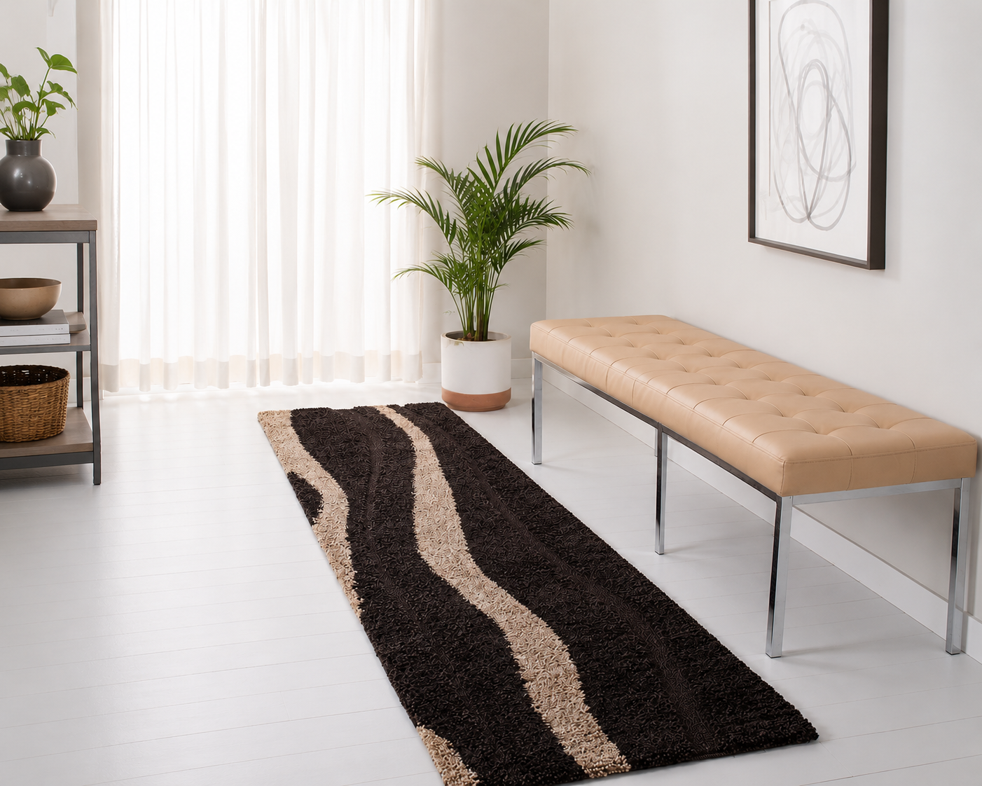 Brown & Beige Beautiful Premium Micro Runner.