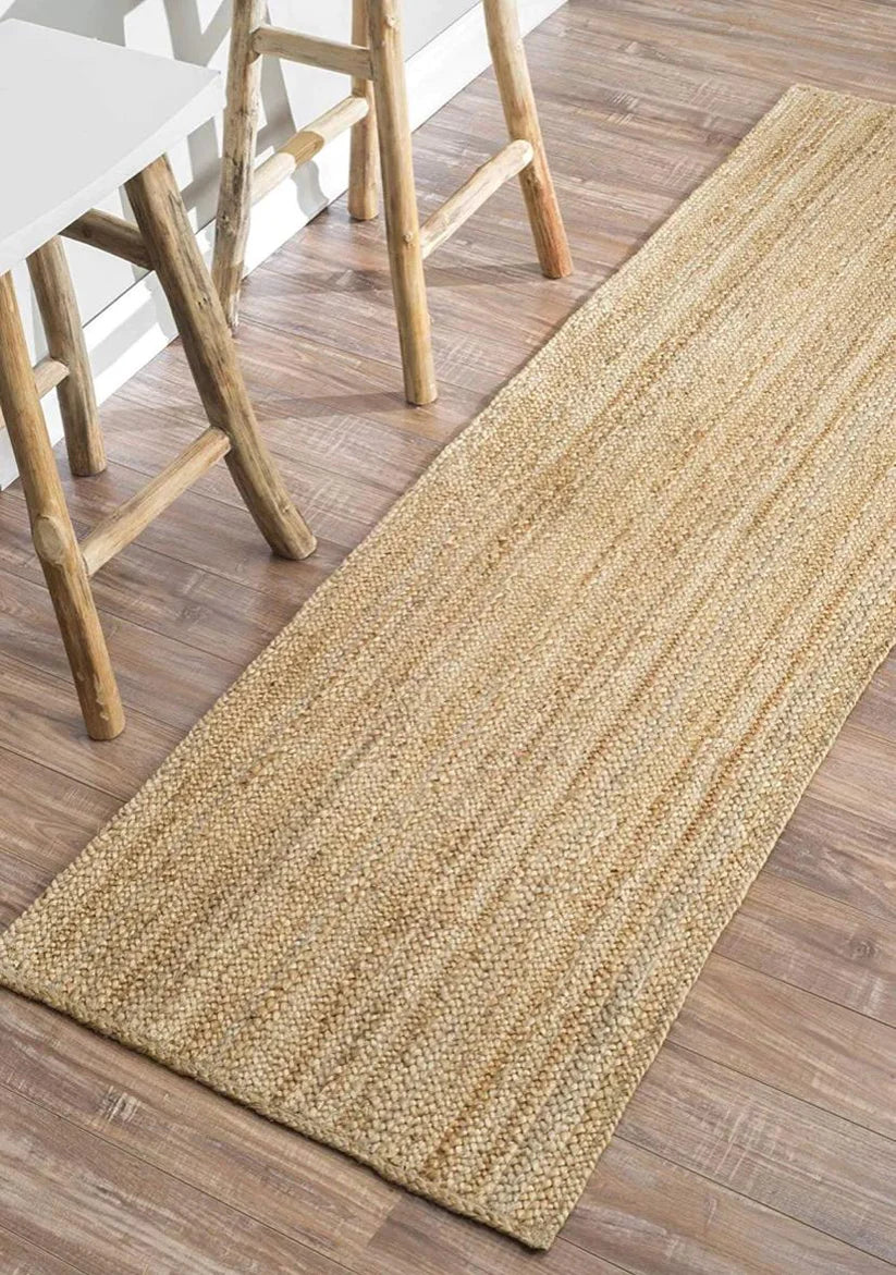 Handwoven Braided Jute Rectangle Carpet – Handmade and All Natural Rug – Multiple Sizes