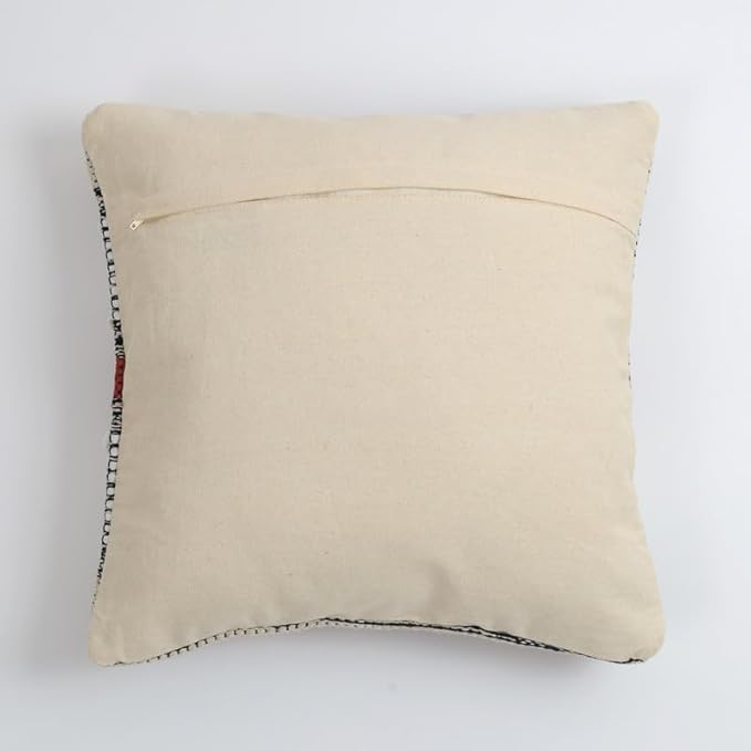 Boho Cushion Cover Handmade Design work Home Decorative Pit Loom Striped Pillow Covers for Sofa, Couch . (Set of 1) - Design0011