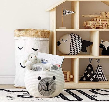 Kashyapa-home decor box rope storage fruit basket laundry cloth bag, toys gift hamper baby tray bucket teddy bear.