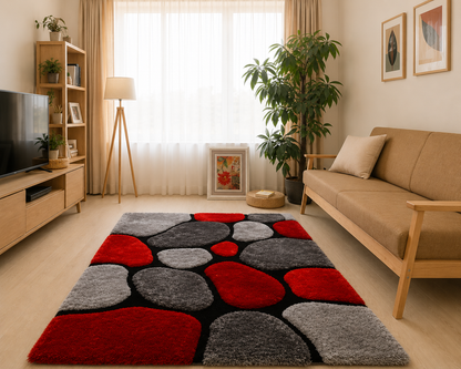 Multi Colors Stones Classical Look Shaggy Living Room Carpet.