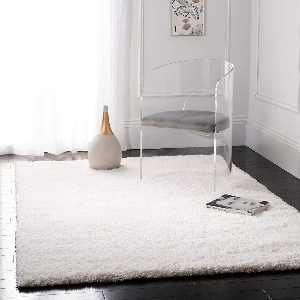 Kashyapa Rugs Collection - White Shaggy Rug for Living touch Extra Soft Microfiber Hand tufted Carpet