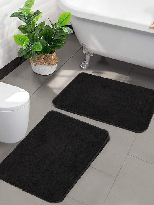 Kashyapa Rugs Collection - Affordable Mat for Floor Black Super Soft Microfiber Door Mats for Home & Office.