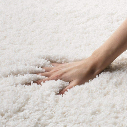 White Shaggy Rug for Living touch Extra Soft Microfiber Hand tufted Carpet
