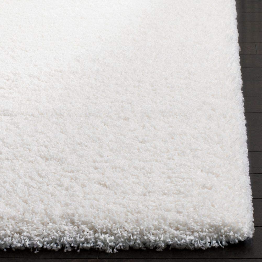 White Shaggy Rug for Living touch Extra Soft Microfiber Hand tufted Carpet