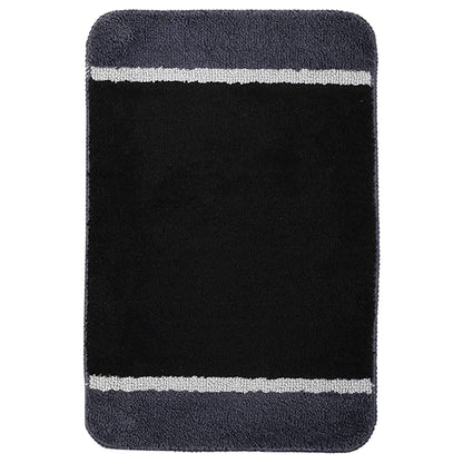Kashyapa Rugs Collection - Affordable Mat for Floor Black & Grey Super Soft Microfiber Door Mats for Home & Office. pack of 1 Pcs.