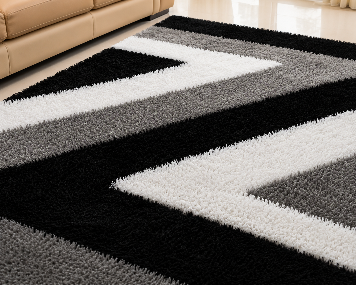 Multi colours Living Room Shaggy Carpet.