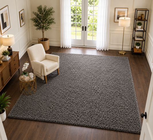 Plain Dark Grey Premium Carpet – Soft Feel with Anti-Skid Backing
