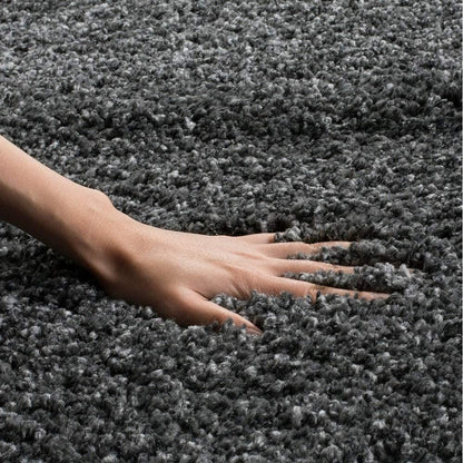 Kashyapa Rugs Collection-Premium Plain Dark Grey Soft Micro Carpet.