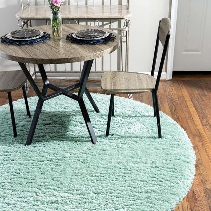 Super Soft Microfiber Hand tufted Silk Touch Plane Luxury Living Area, Childroom & Bedroom Rug. ( Light Green Sky )