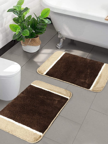 Affordable Mat for Floor Coffee & Beige Super Soft Microfiber Door Mats for Home & Office. pack of 1 Pcs.