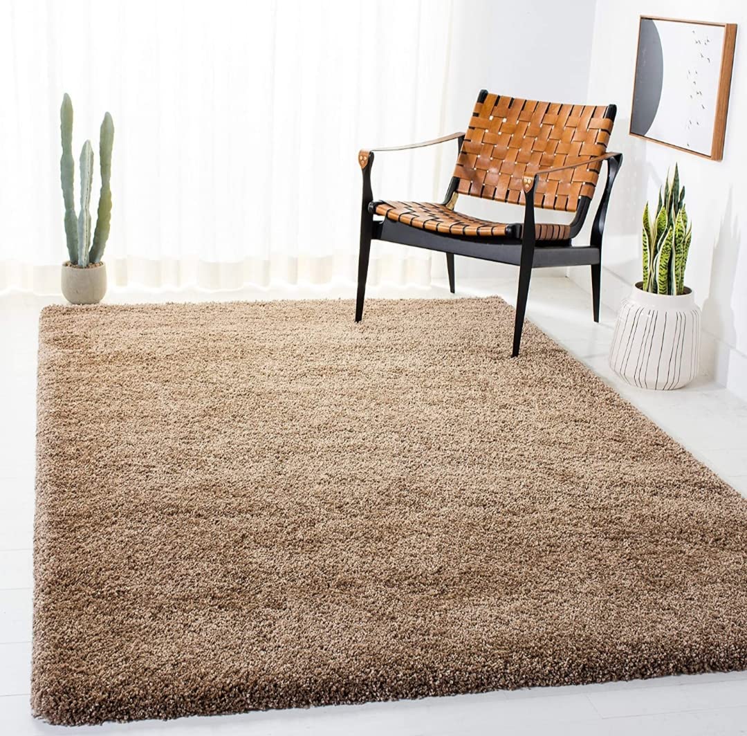 Skin Beige 2-Inch Pile Extra Fluffy Shaggy Rug – Soft Feel with Anti-Skid  Backing