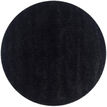 Micro Plain Black Colour Soft Round Carpet. | Premium Carpet | Luxury Carpet