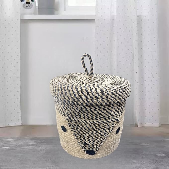 Kashyapa Rugs Collection - Animal Storage Basket for Kids, Rope Storage Basket for Baby Diaper, Stuffed Animal Storage Bin Rope Basket for Kids Toy.